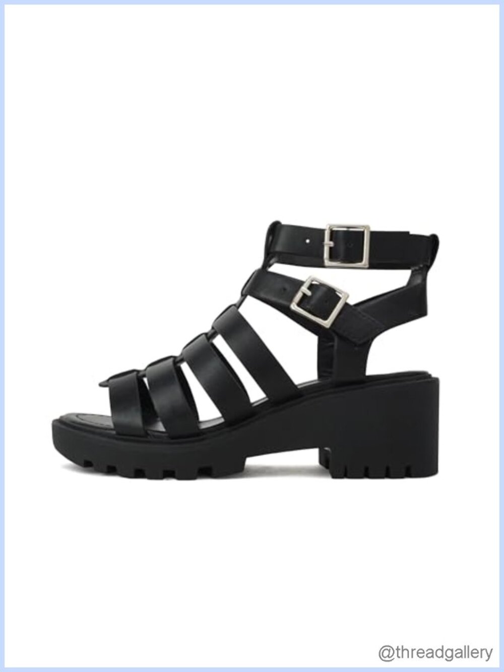 Soda Rebirth Fisherman Multi Strap Buckle Lug Sole Block Heel Sandals